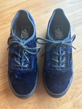 Platform Low Top Navy Velvet Vans